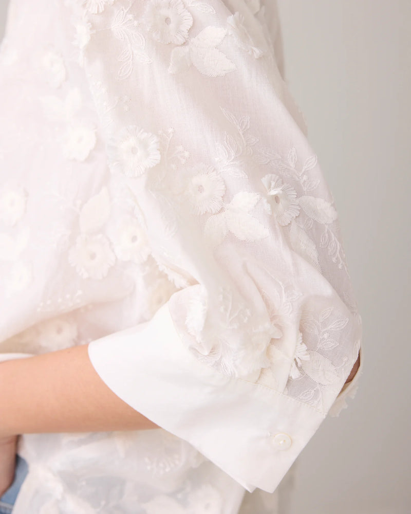 Summum 3D blouse with flowers