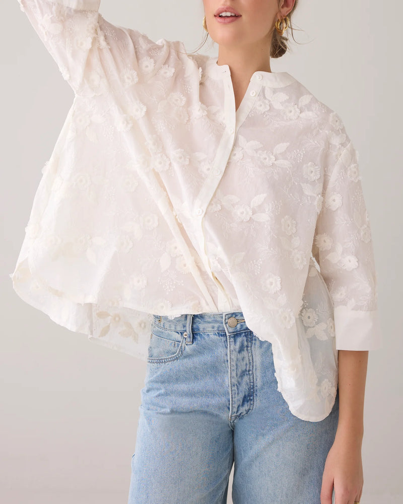 Summum 3D blouse with flowers