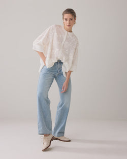 Summum 3D blouse with flowers