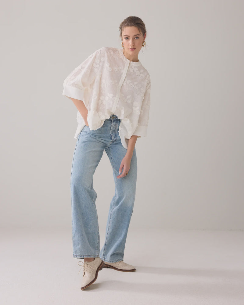 Summum 3D blouse with flowers