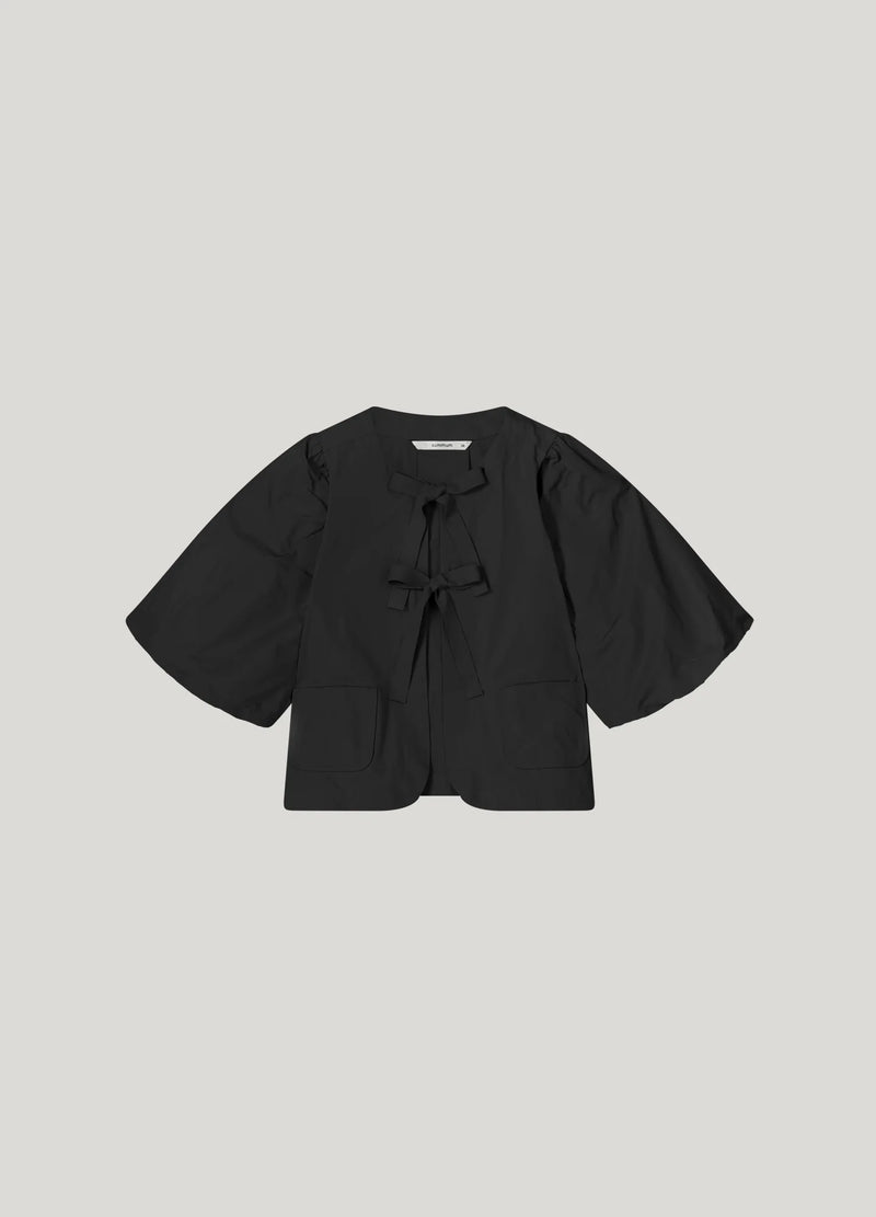 Summum Blouse jacket with bow fastening Black