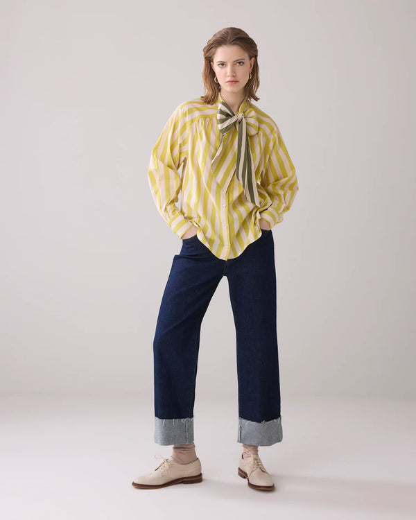 Summum Blouse with bow in contrast