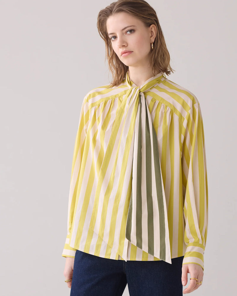 Summum Blouse with bow in contrast