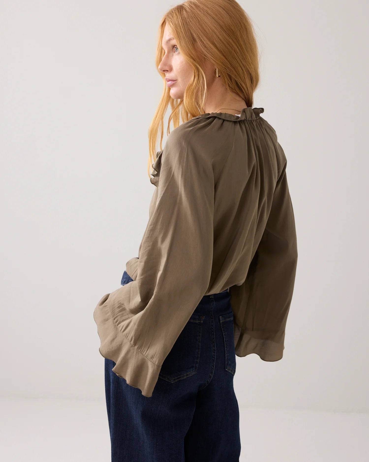 Summum Shiny top with ruffles