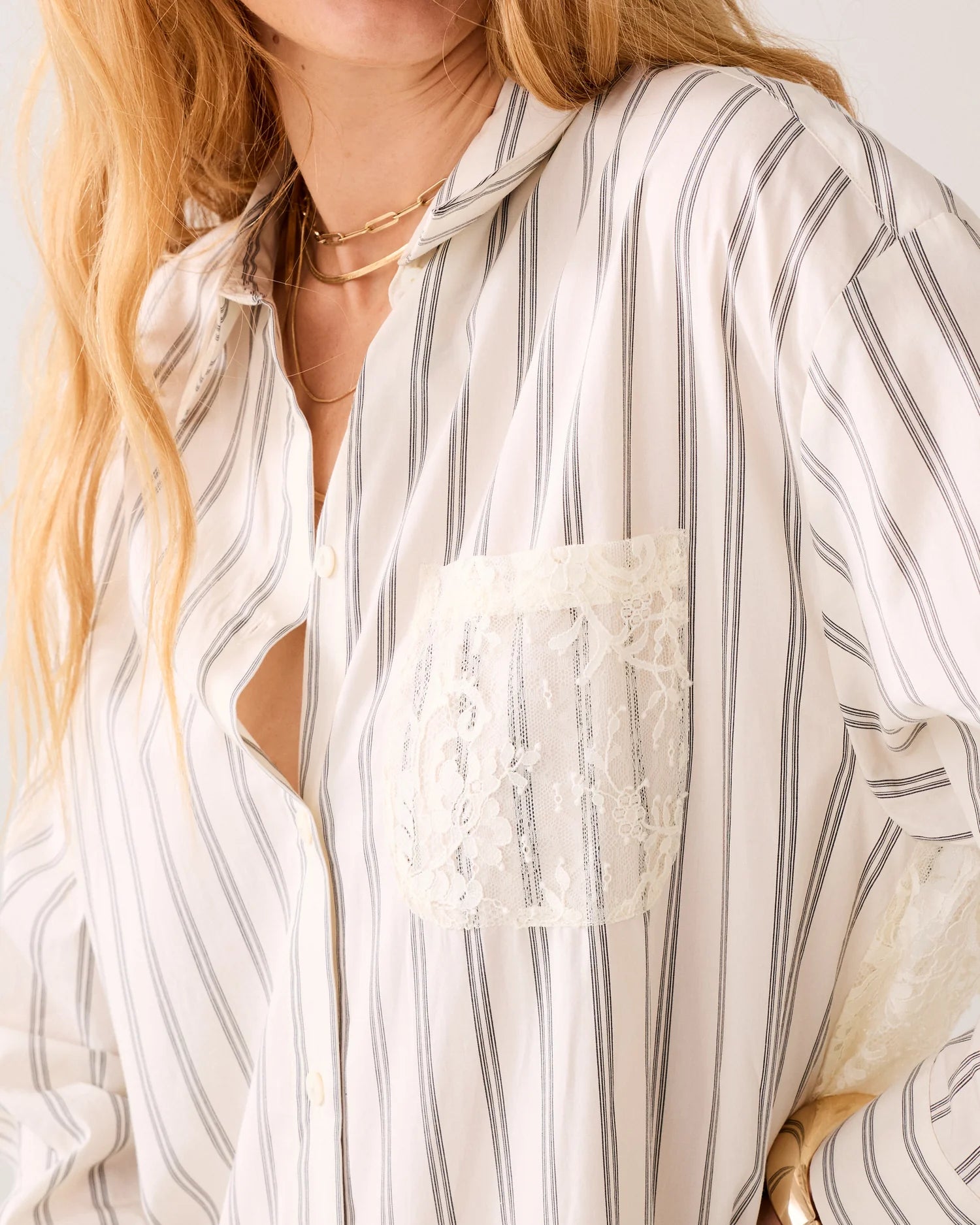 Summum Shirt blouse with lace details