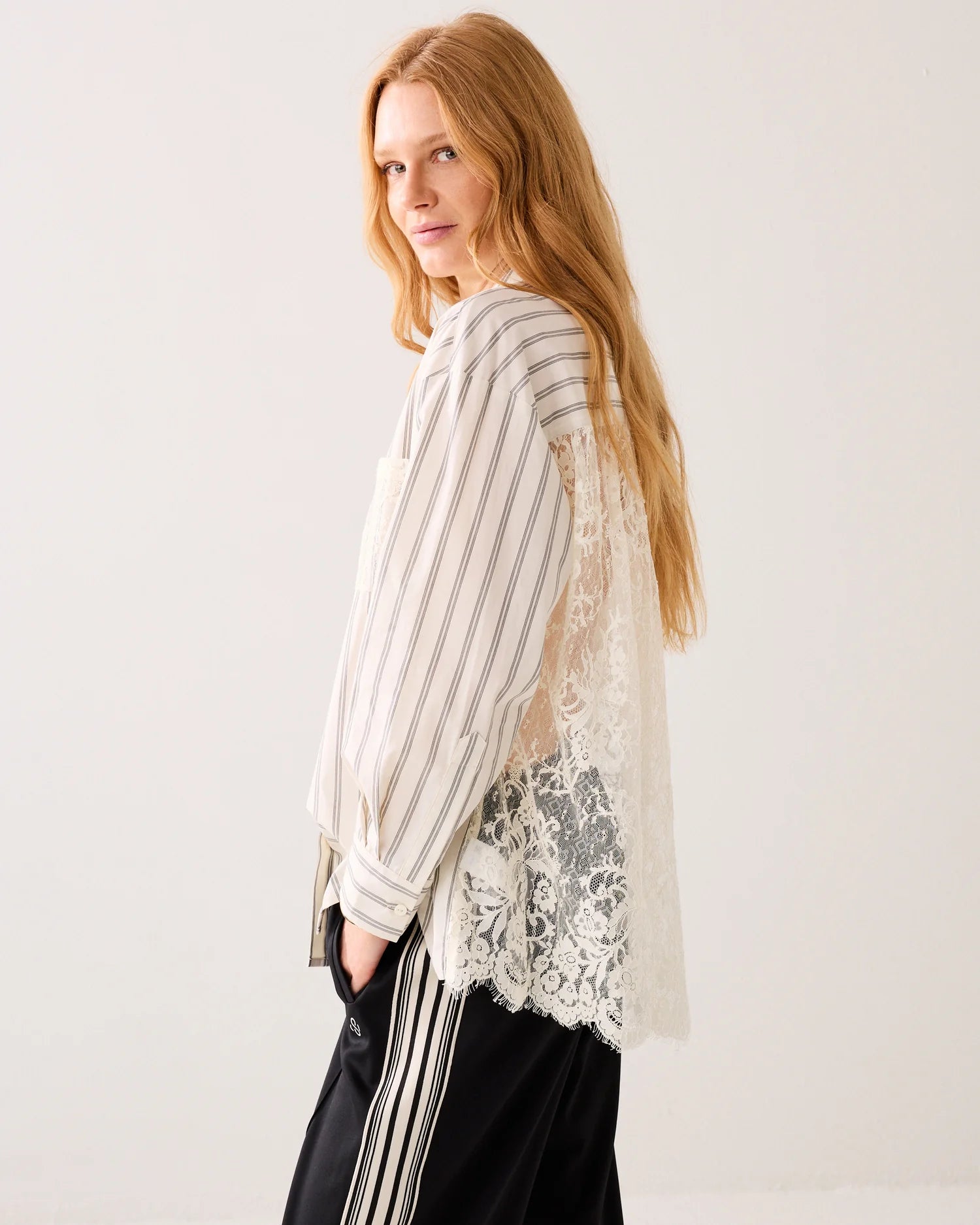 Summum Shirt blouse with lace details
