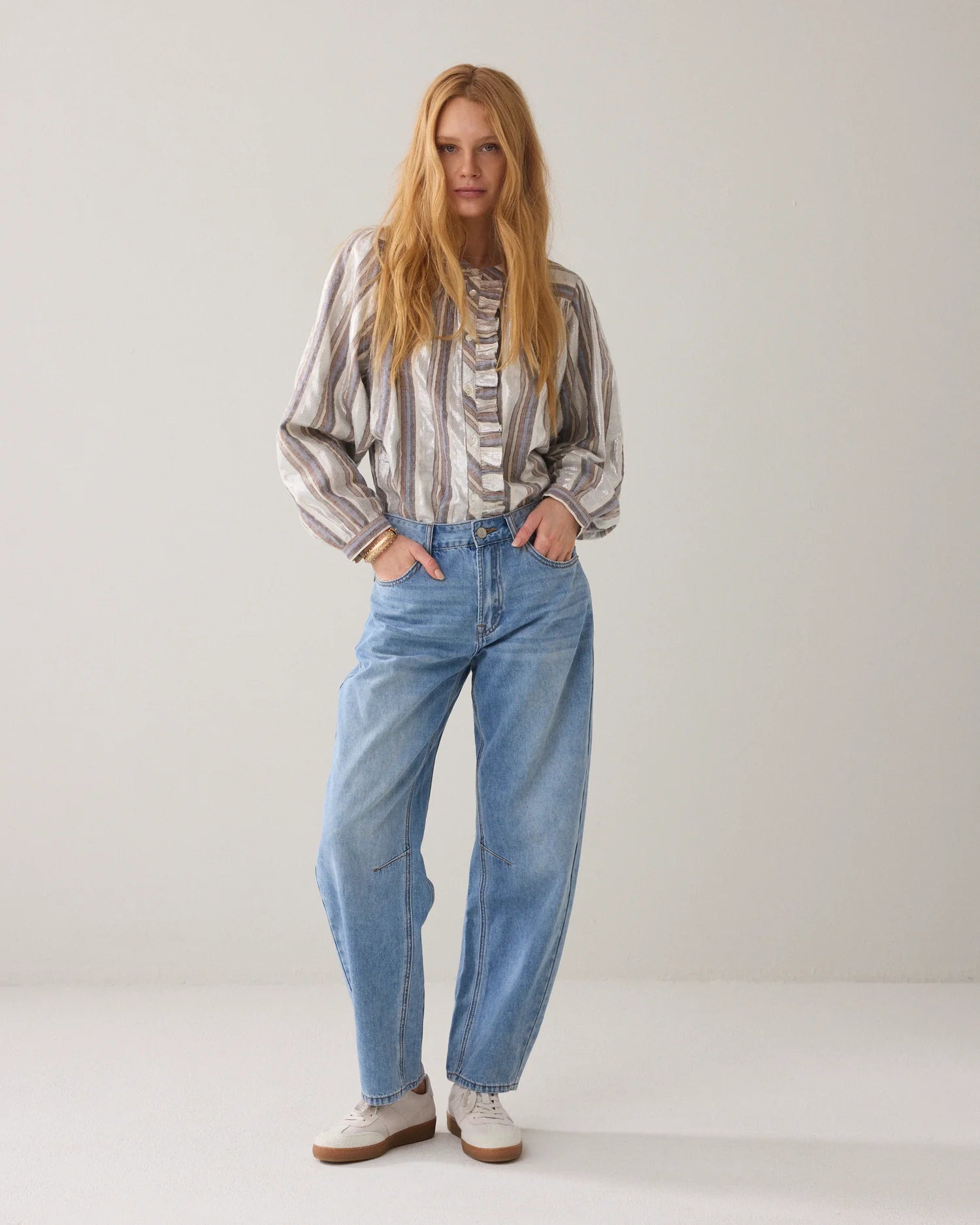 Summum Striped lurex blouse