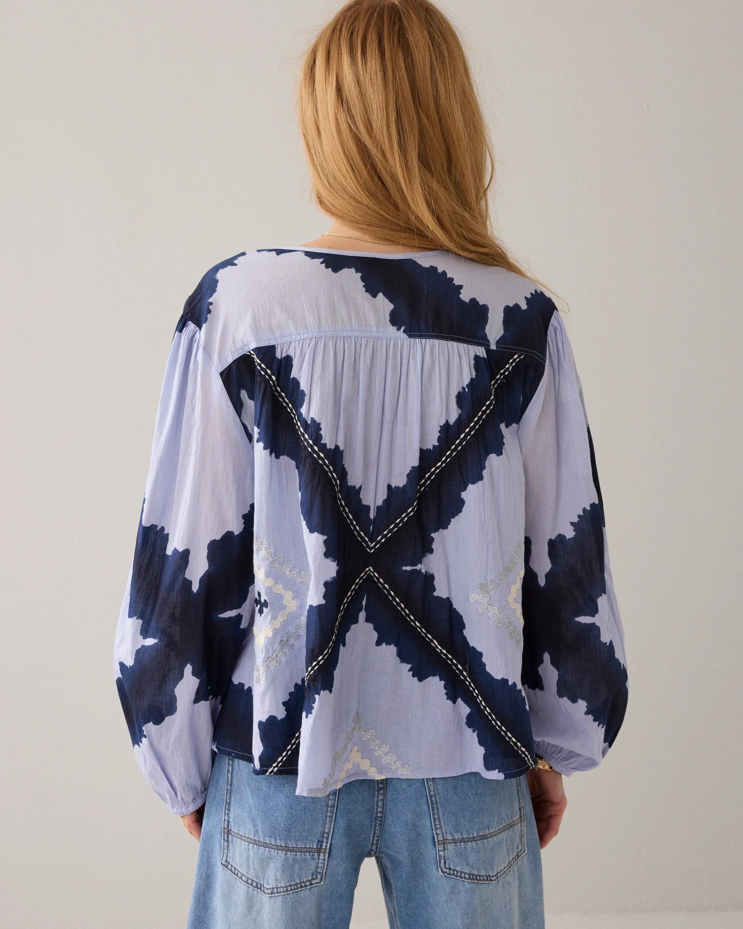 Summum Tie-dye top in cotton voile