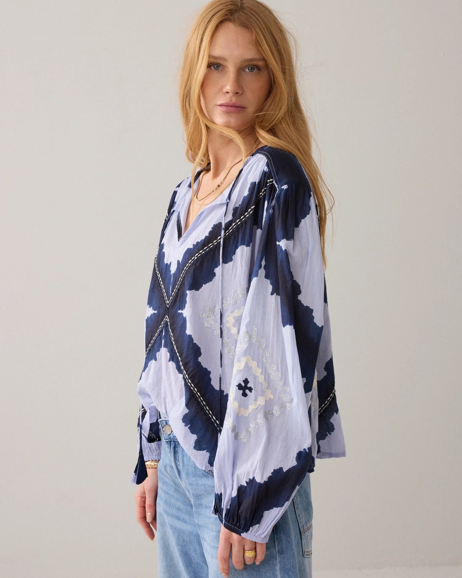 Summum Tie-dye top in cotton voile