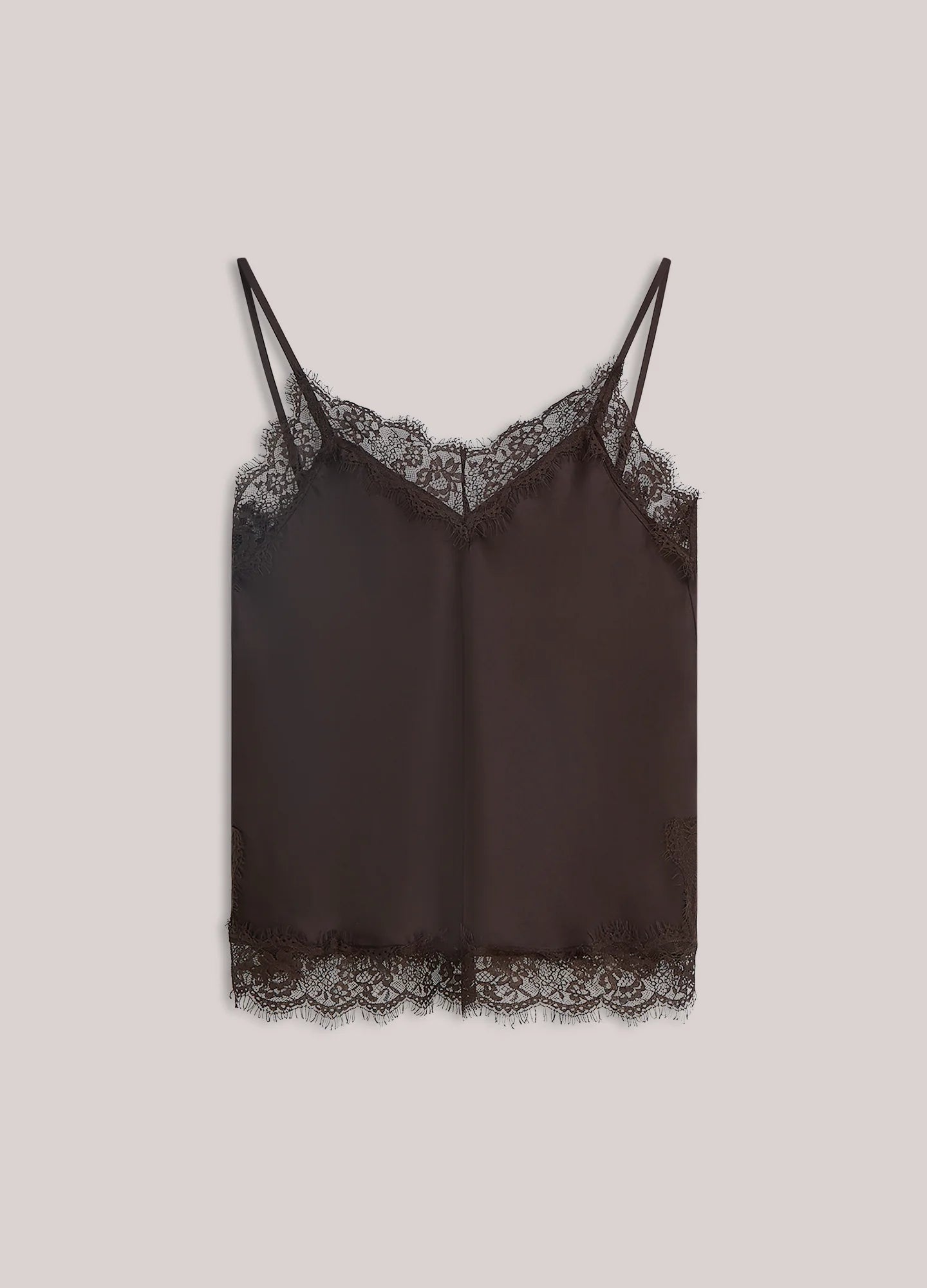 Summum Satin singlet with lace