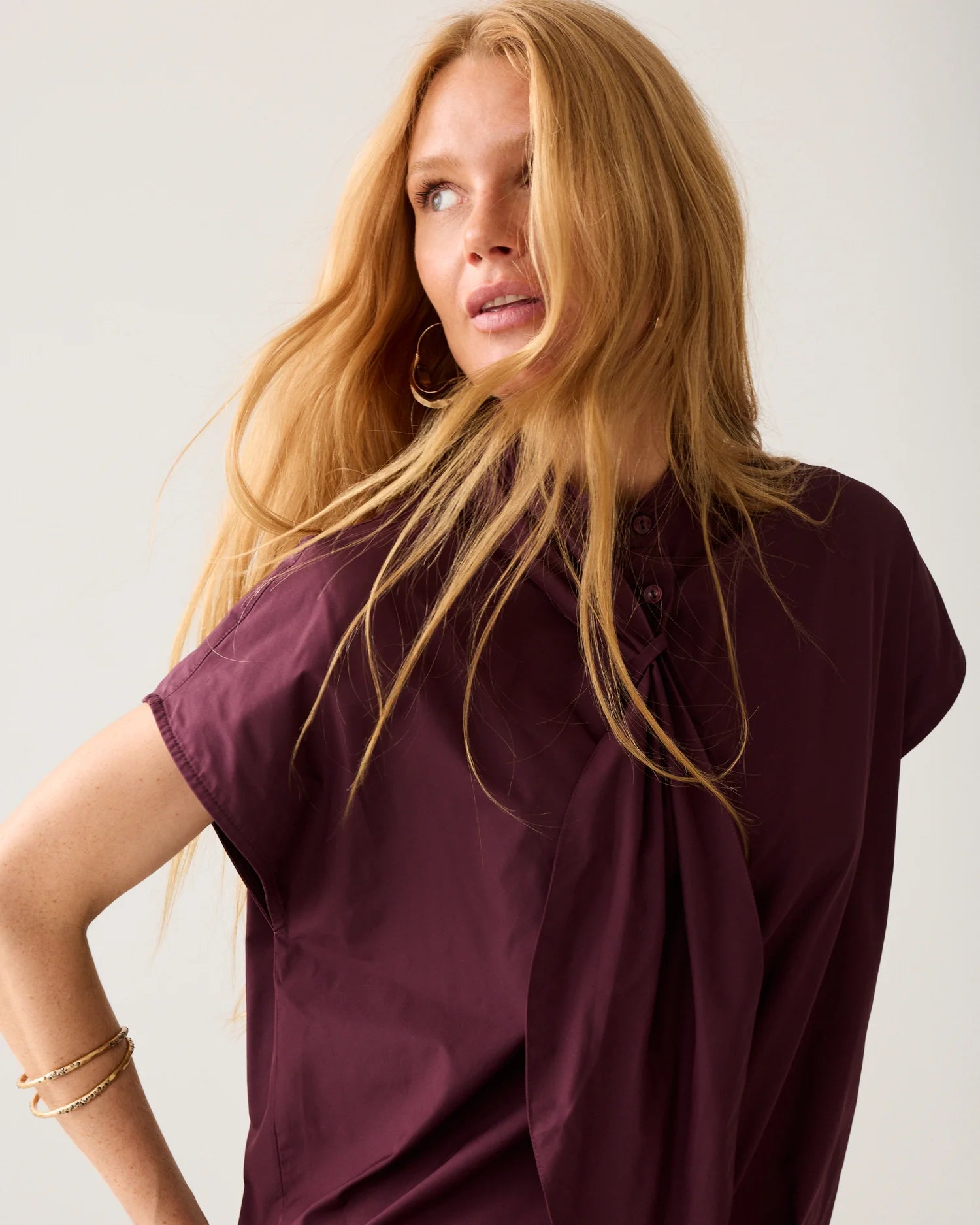Summum Taffeta shawl collar top