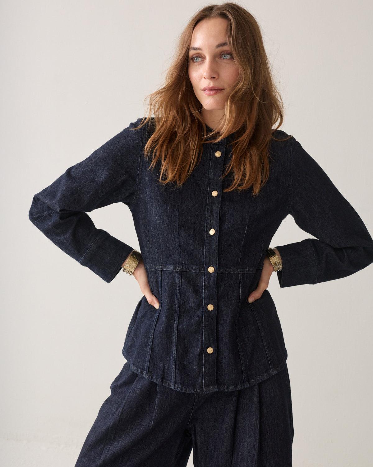 Summum Fitted blouse with a bow