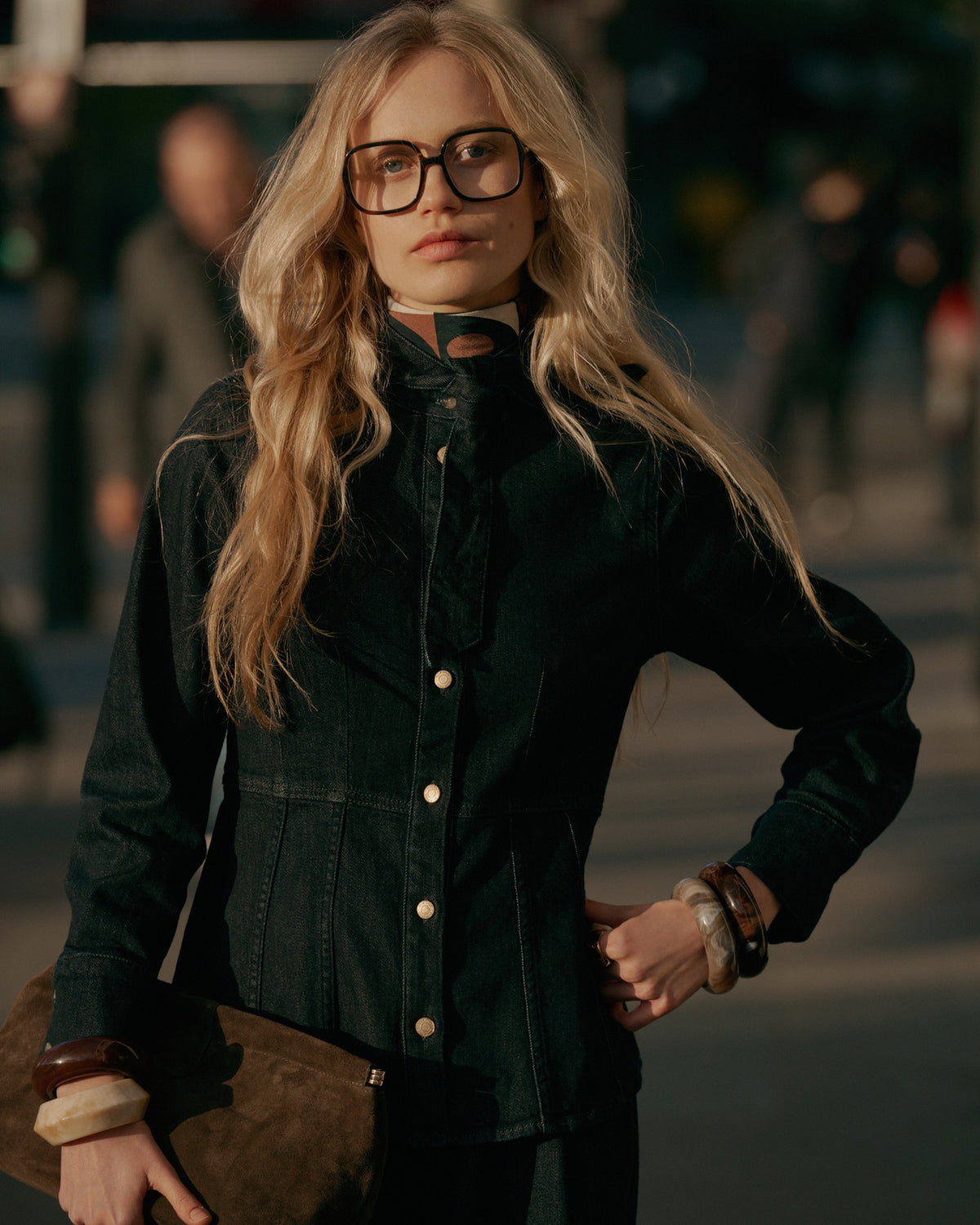 Summum Fitted blouse with a bow