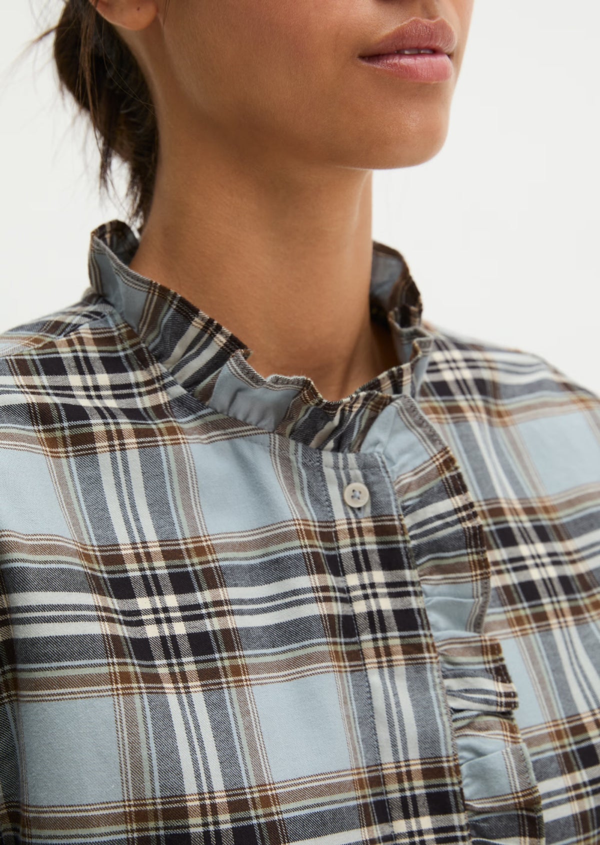 Marc O’Polo CHECKERED RUFFLE BLOUS