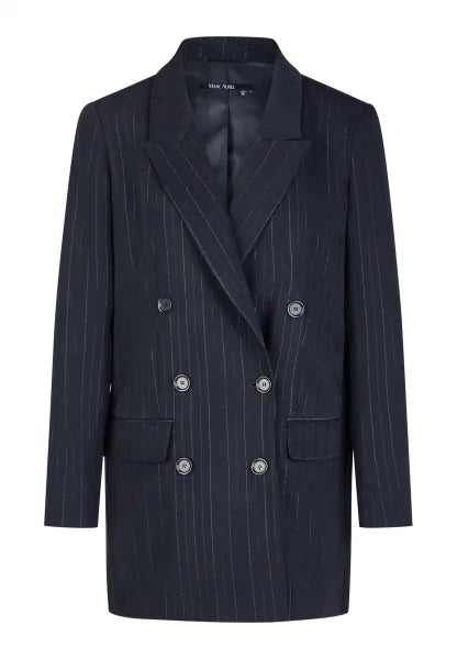 Marc Aurel Long blazer with lurex stripes