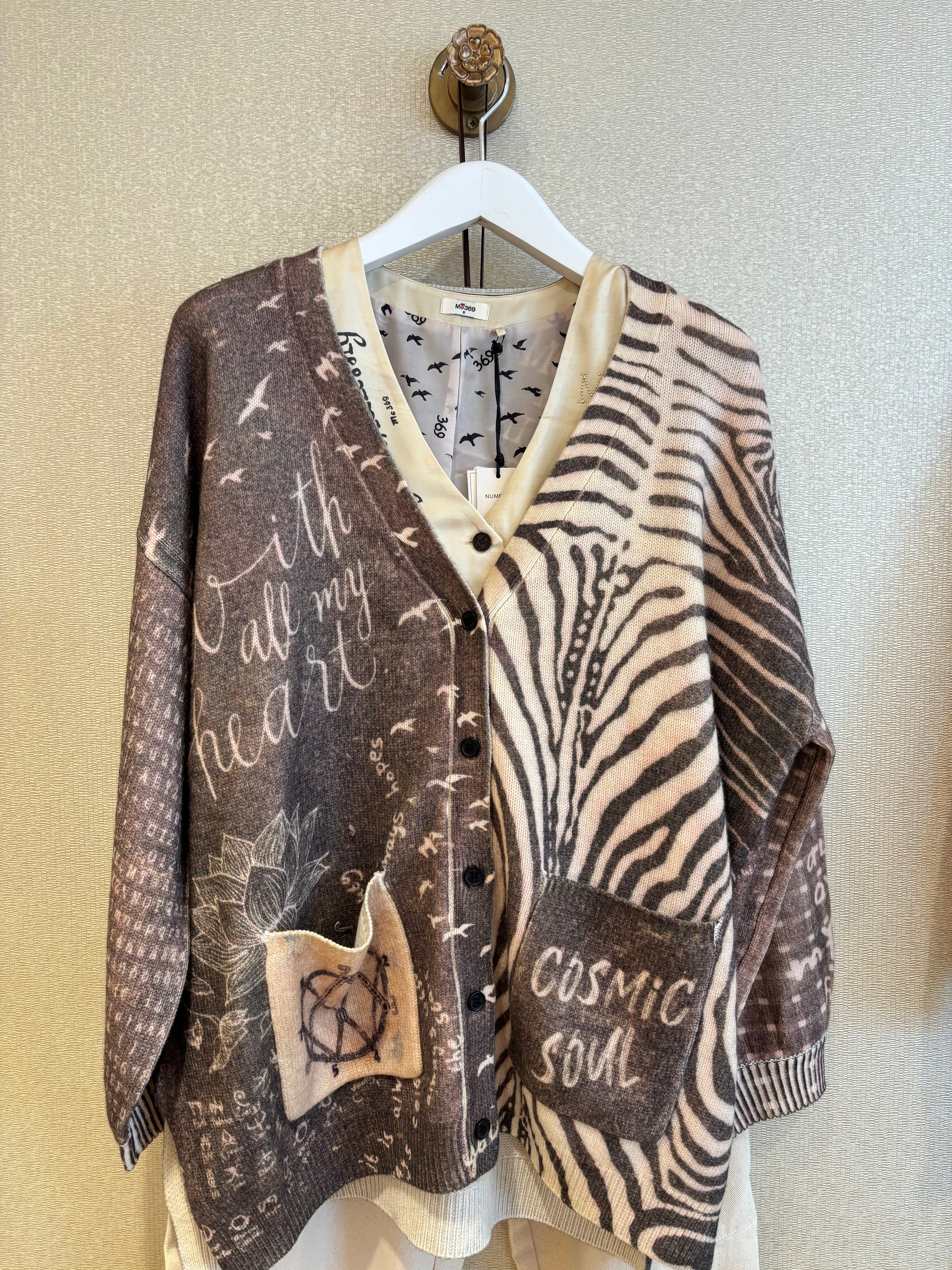Me369 LIV PRINT LONG CARDI