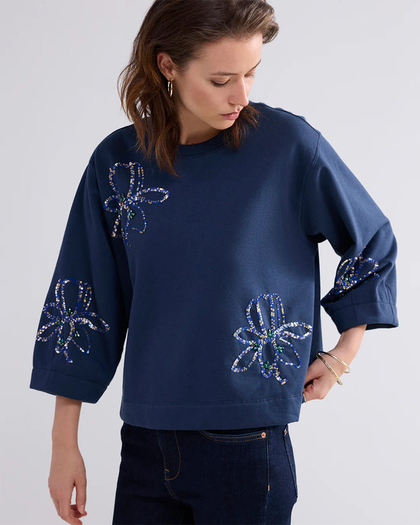 Summum 3/4 Sleeve Sweatshirt Embellished Sweat