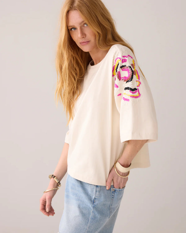 SUMMUM Hand-embroidered boxy sweater