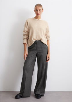 Marc O'Polo SUIT TROUSERS WIDE LEG WITH PINSTRIPES