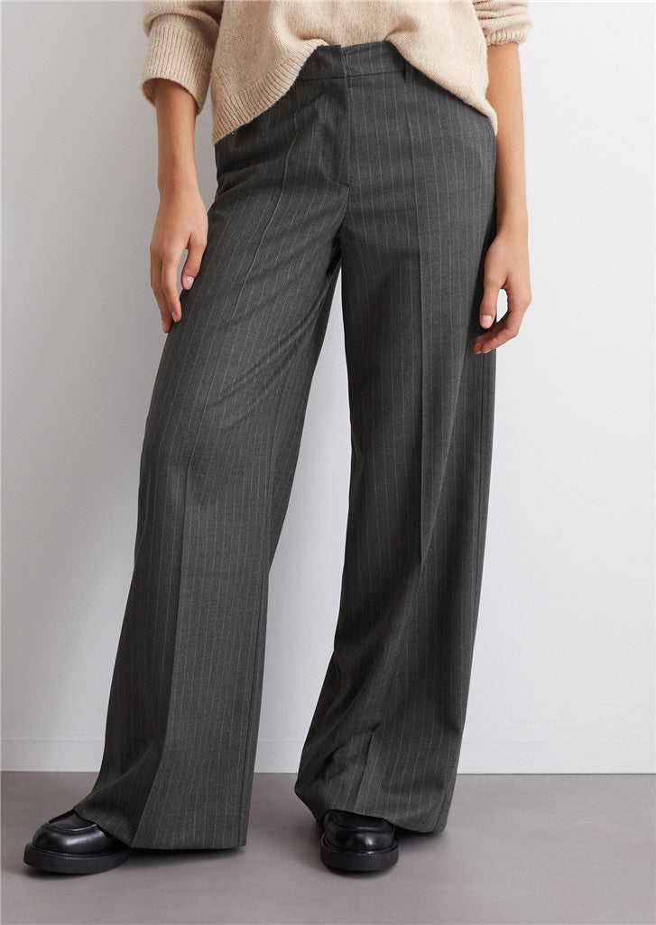 Marc O'Polo SUIT TROUSERS WIDE LEG WITH PINSTRIPES