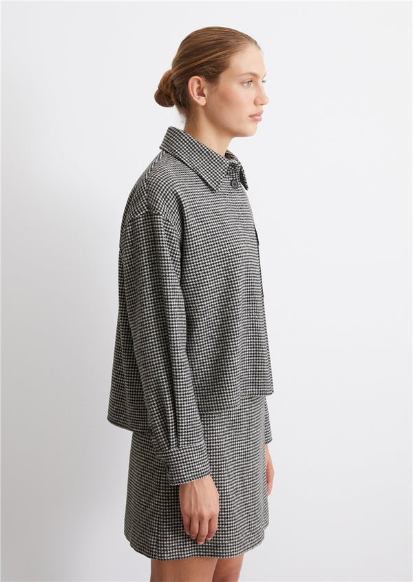 Marc O'Polo OVERSHIRT BOXY SHAPE WITH CASUAL HOUNDSTOOTH PATTERN