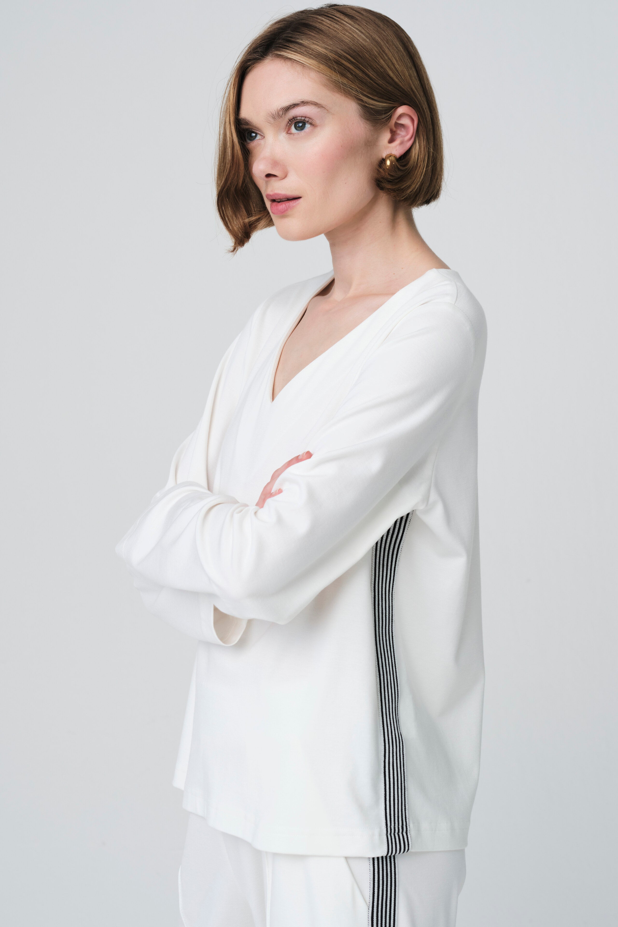 Jane Lushka Agnese blouse in soft Punto Milano jersay