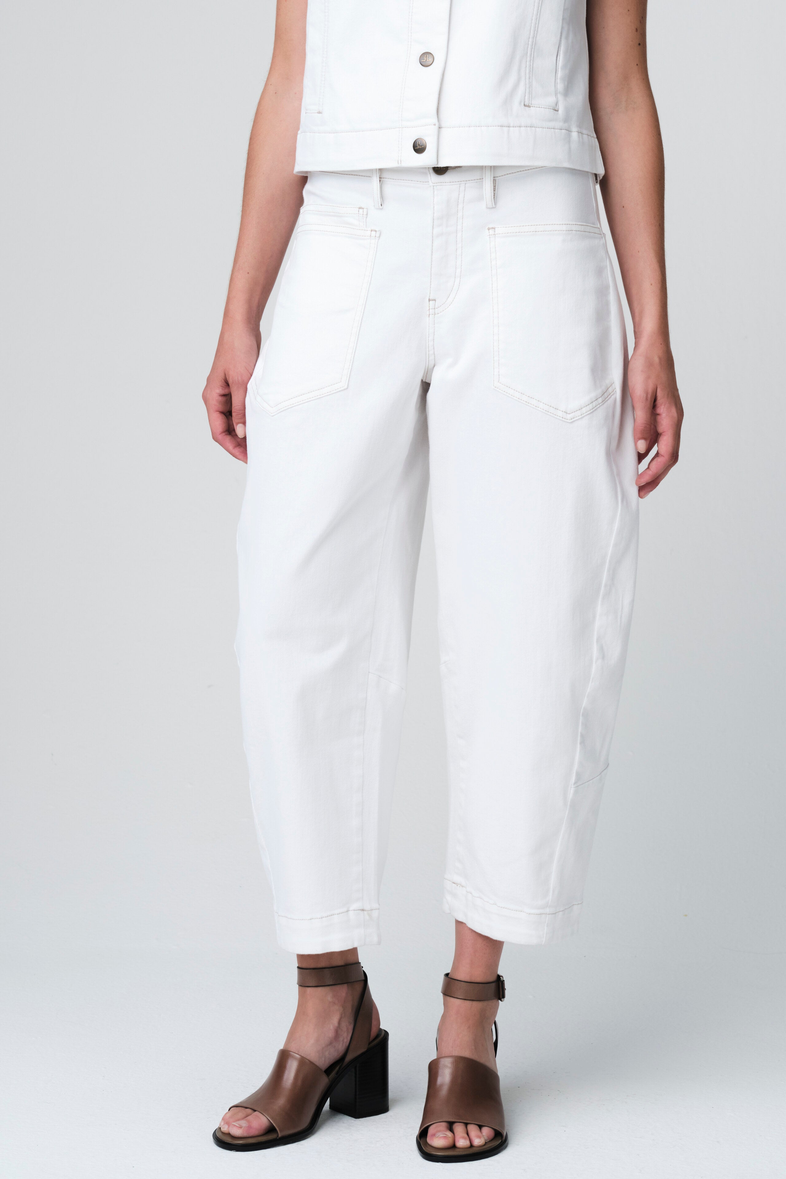 JANE LUSHKA Martinez white barel jeans