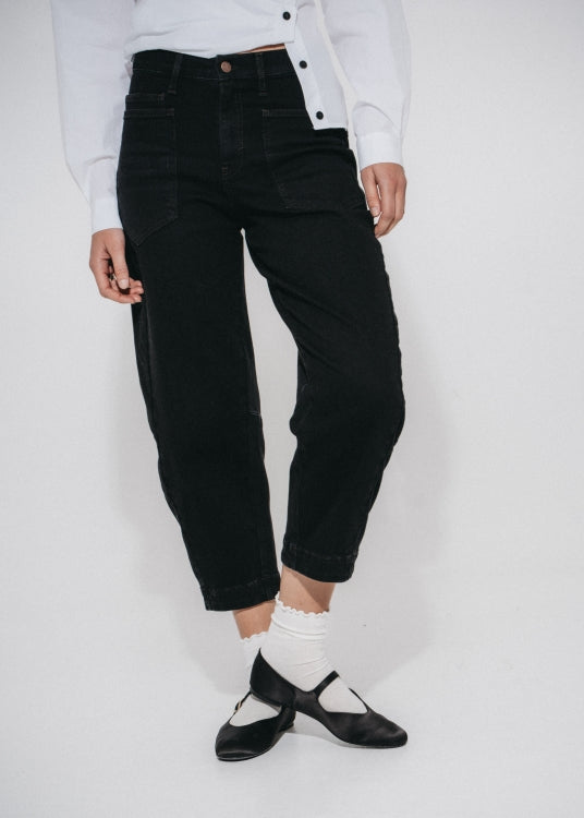 LUJE Slouchy black barel jeans