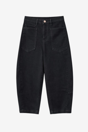 LUJE Slouchy black barel jeans