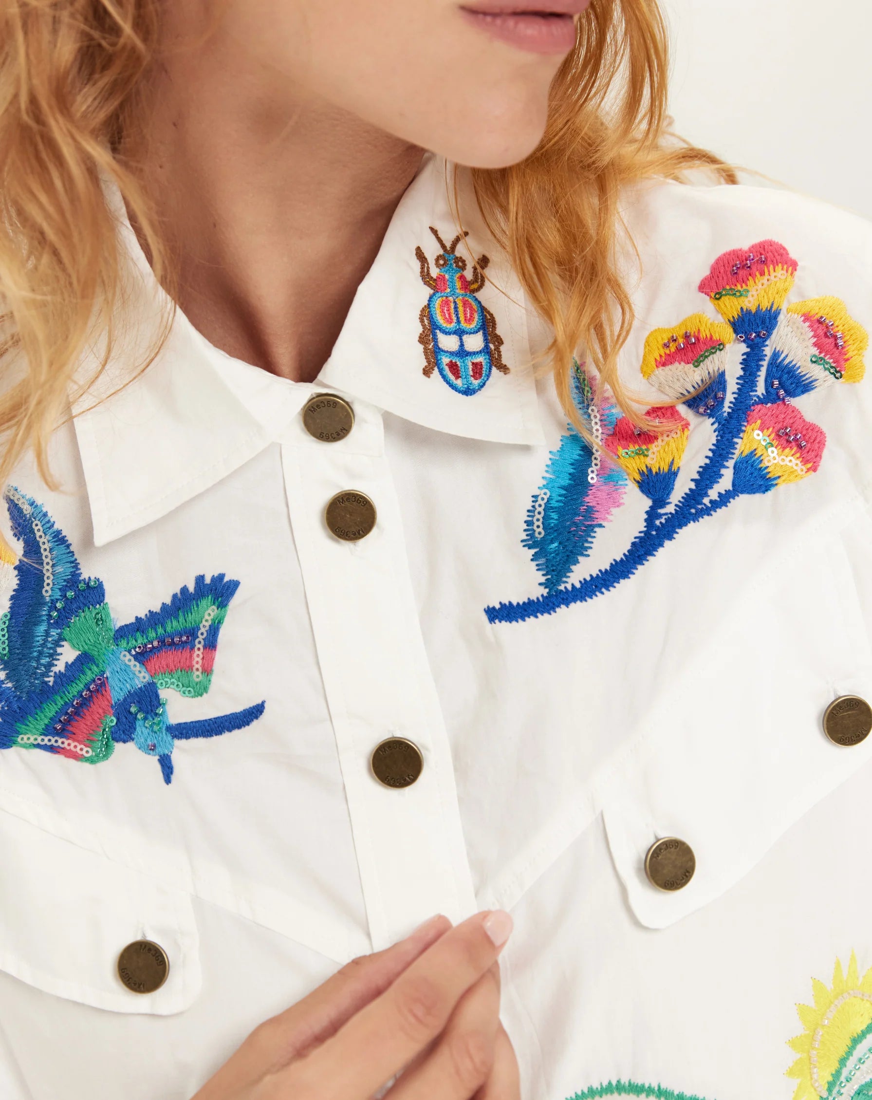 ME369 Adelyn White Oversized Shirt