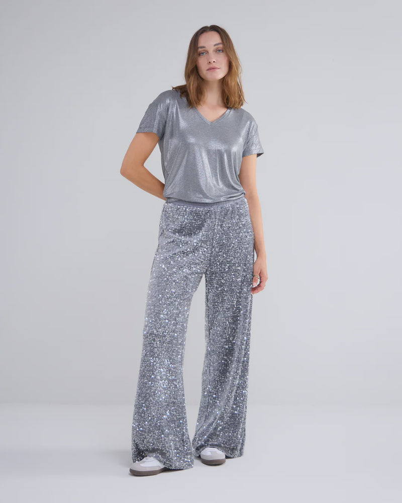 Summum Long pants sequin fabric