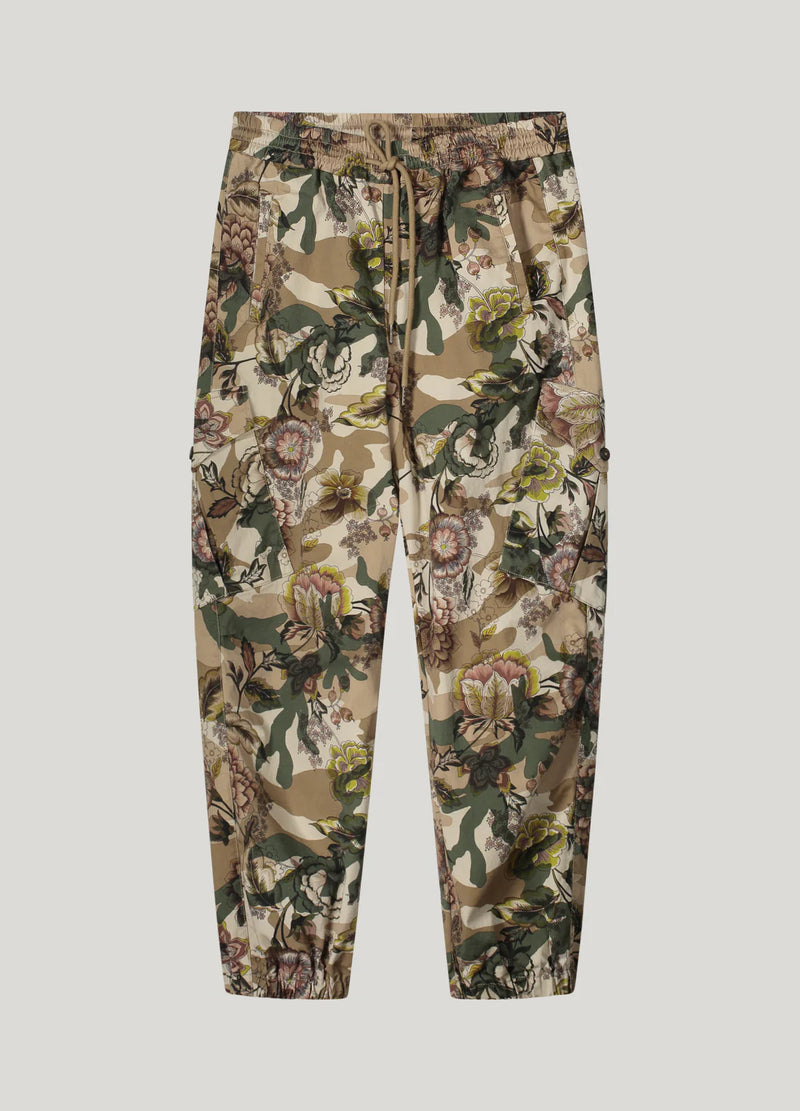 Summum Trousers with camouflage and flower print