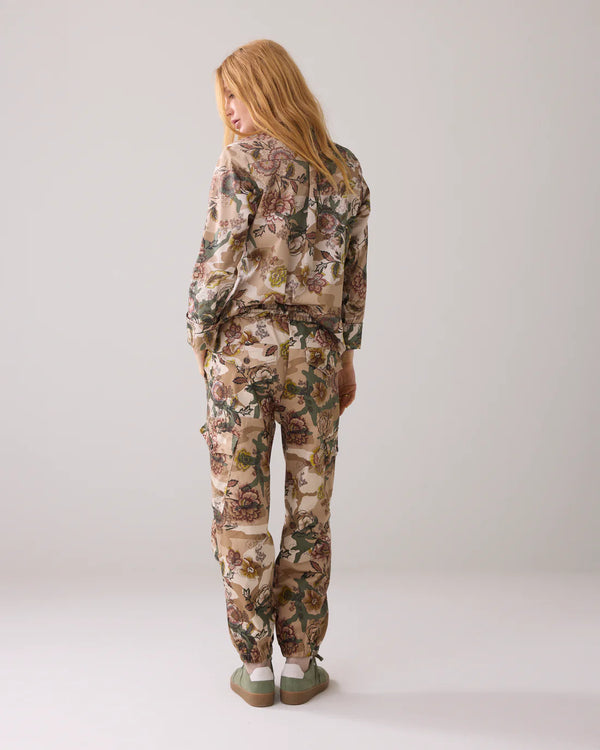 Summum Trousers with camouflage and flower print