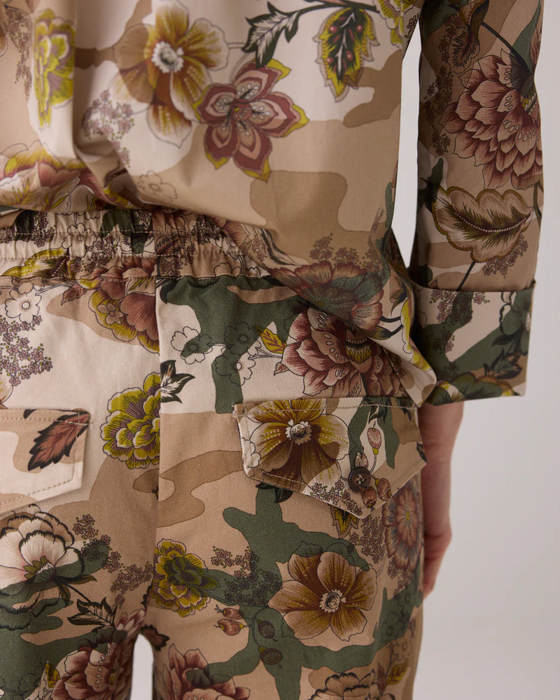 Summum Trousers with camouflage and flower print