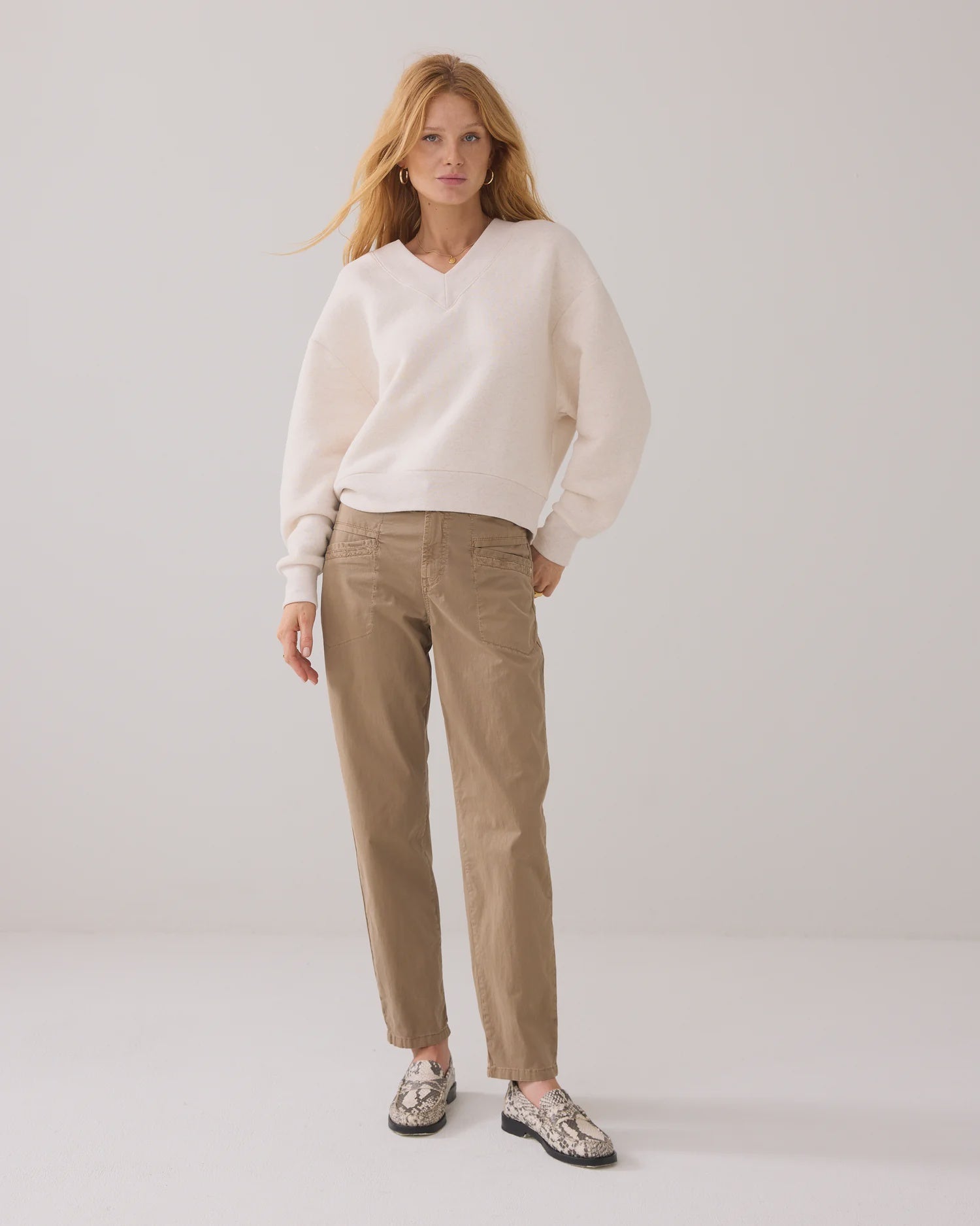 Summum Tapered trousers in peach finish