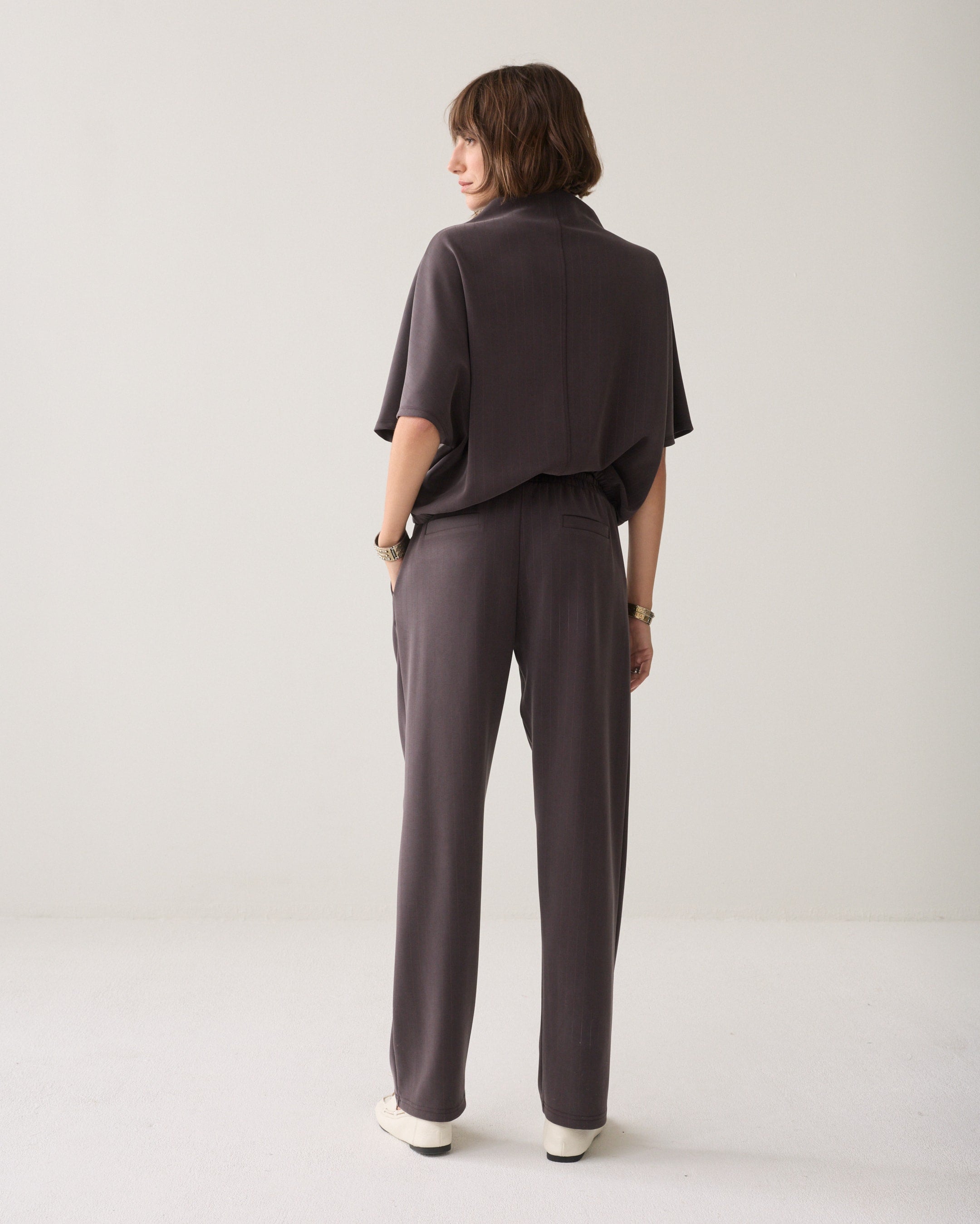 Summum Tapered pinstripe trousers