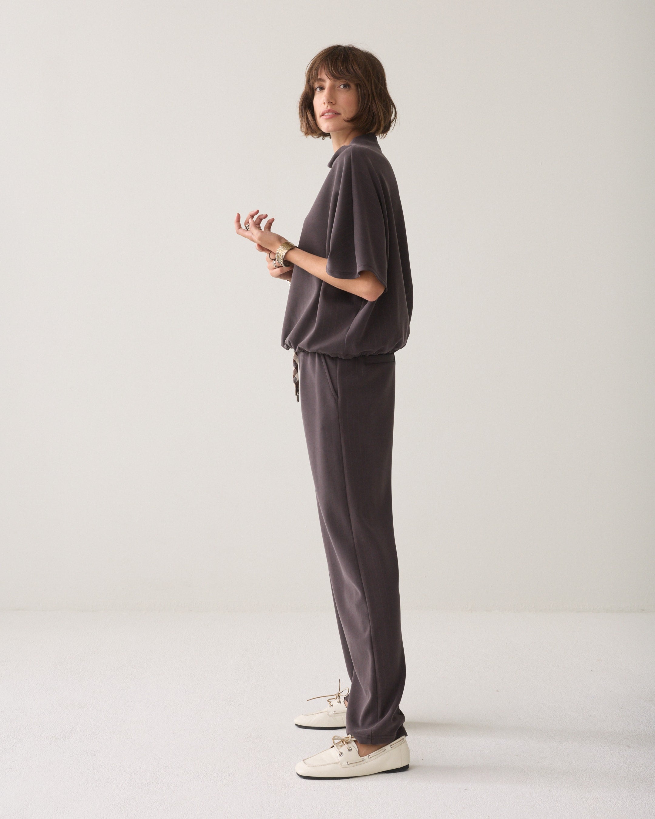Summum Tapered pinstripe trousers