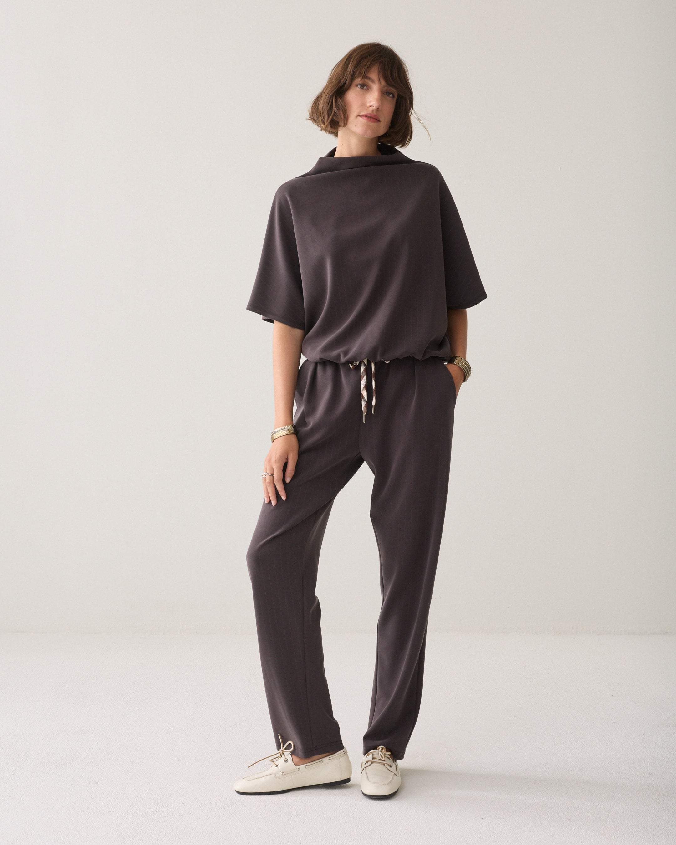 Summum Tapered pinstripe trousers