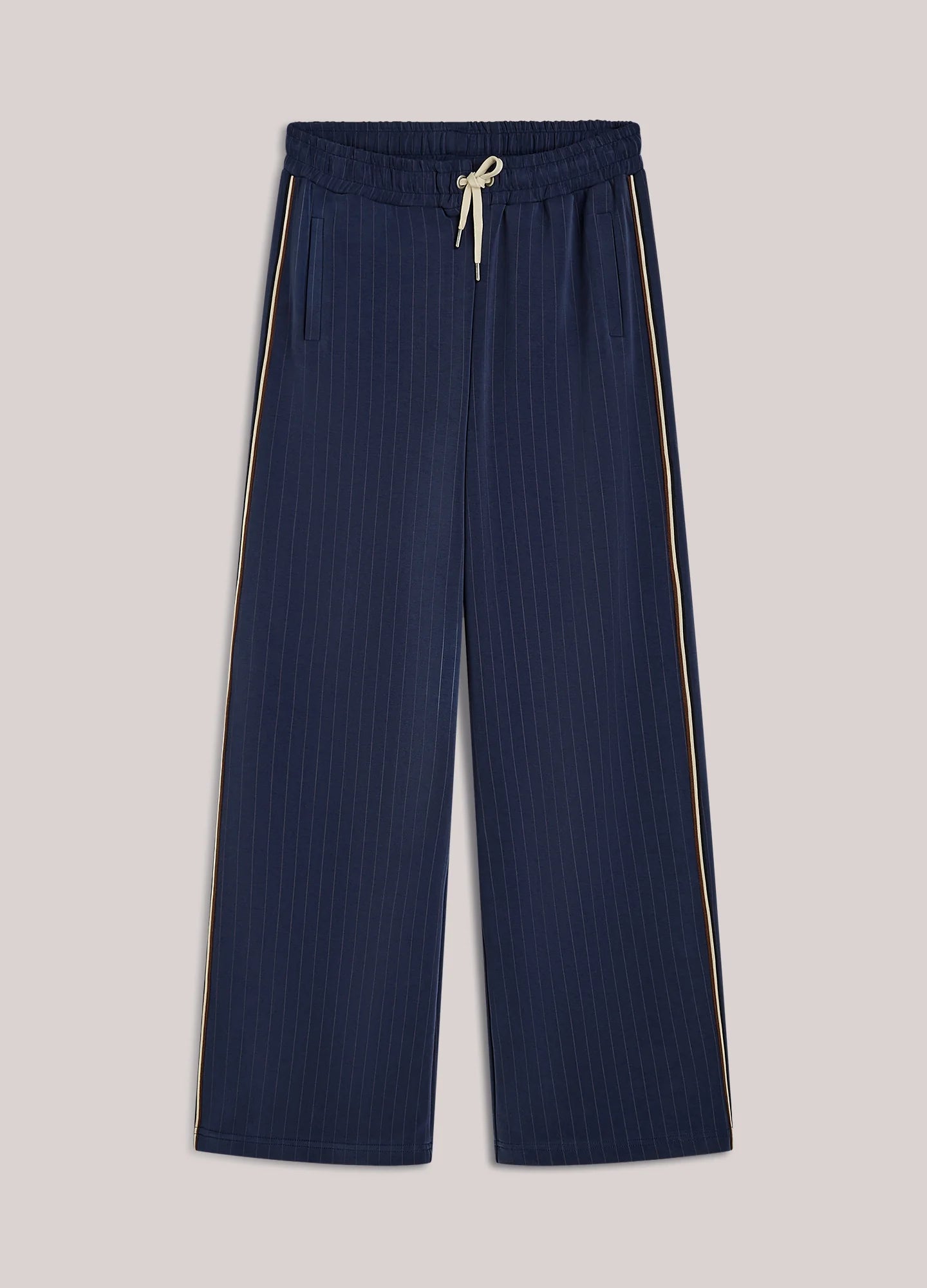Summum Pinstripe trousers in scuba fabric