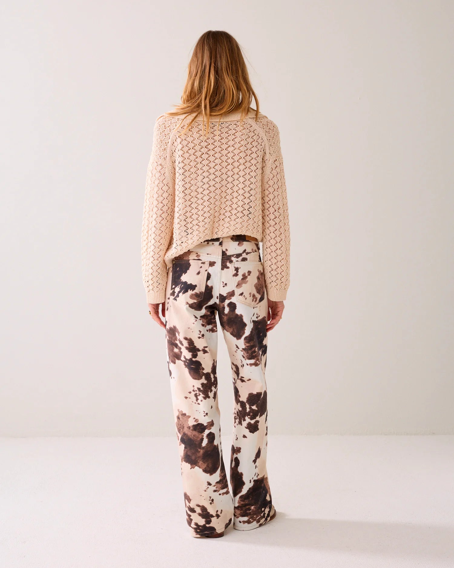 Summum Baggy straight-leg trousers in cow print
