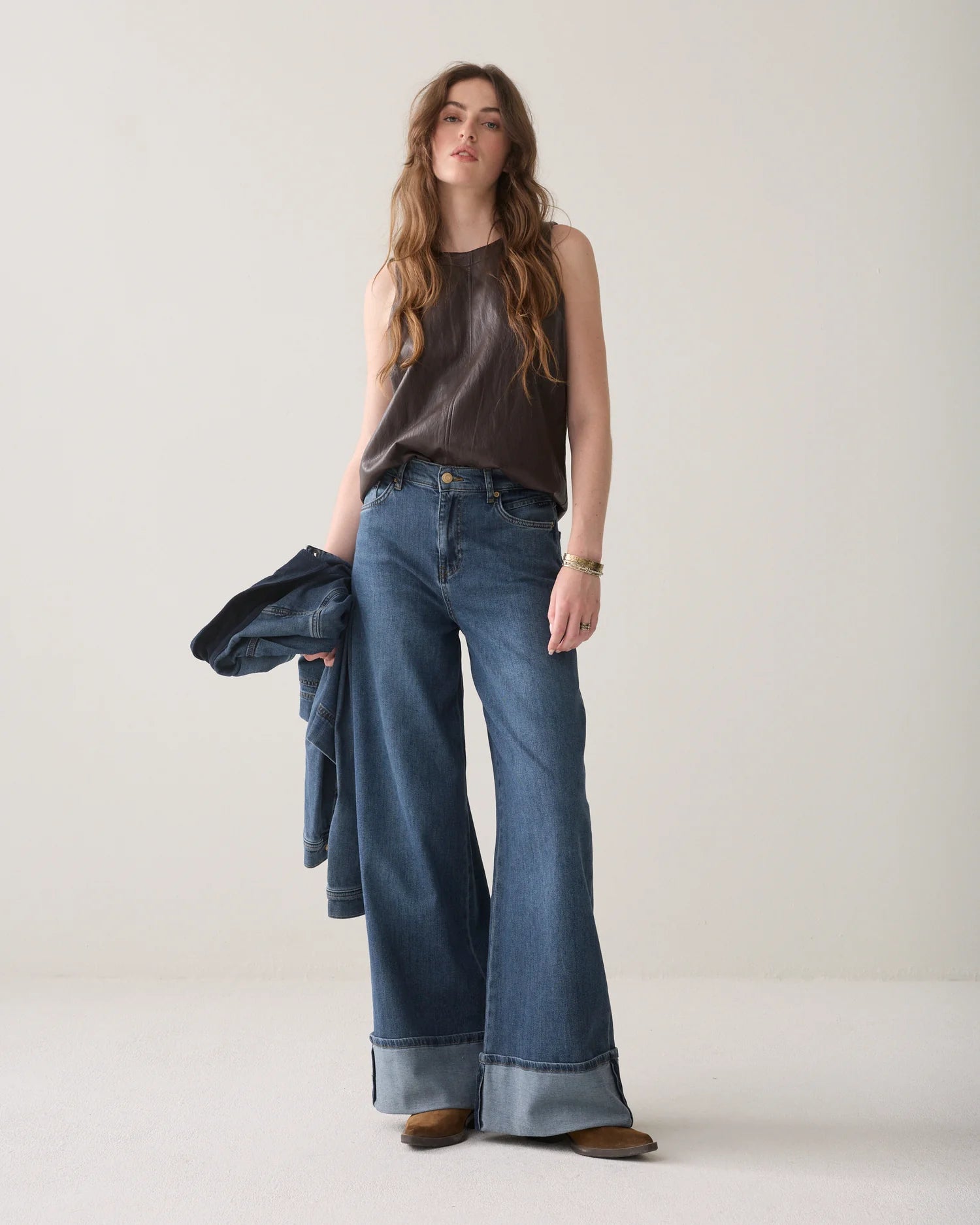 Summum Wide-leg jeans with turned-up legs