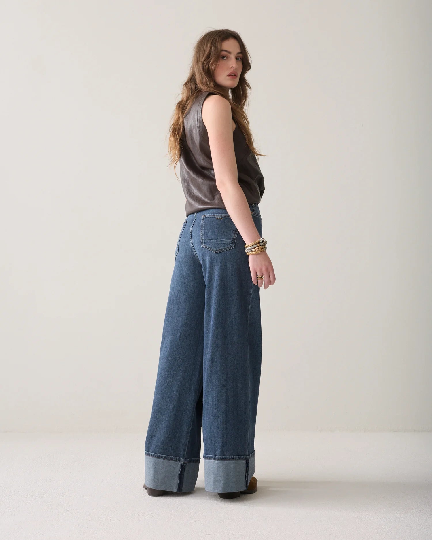 Summum Wide-leg jeans with turned-up legs