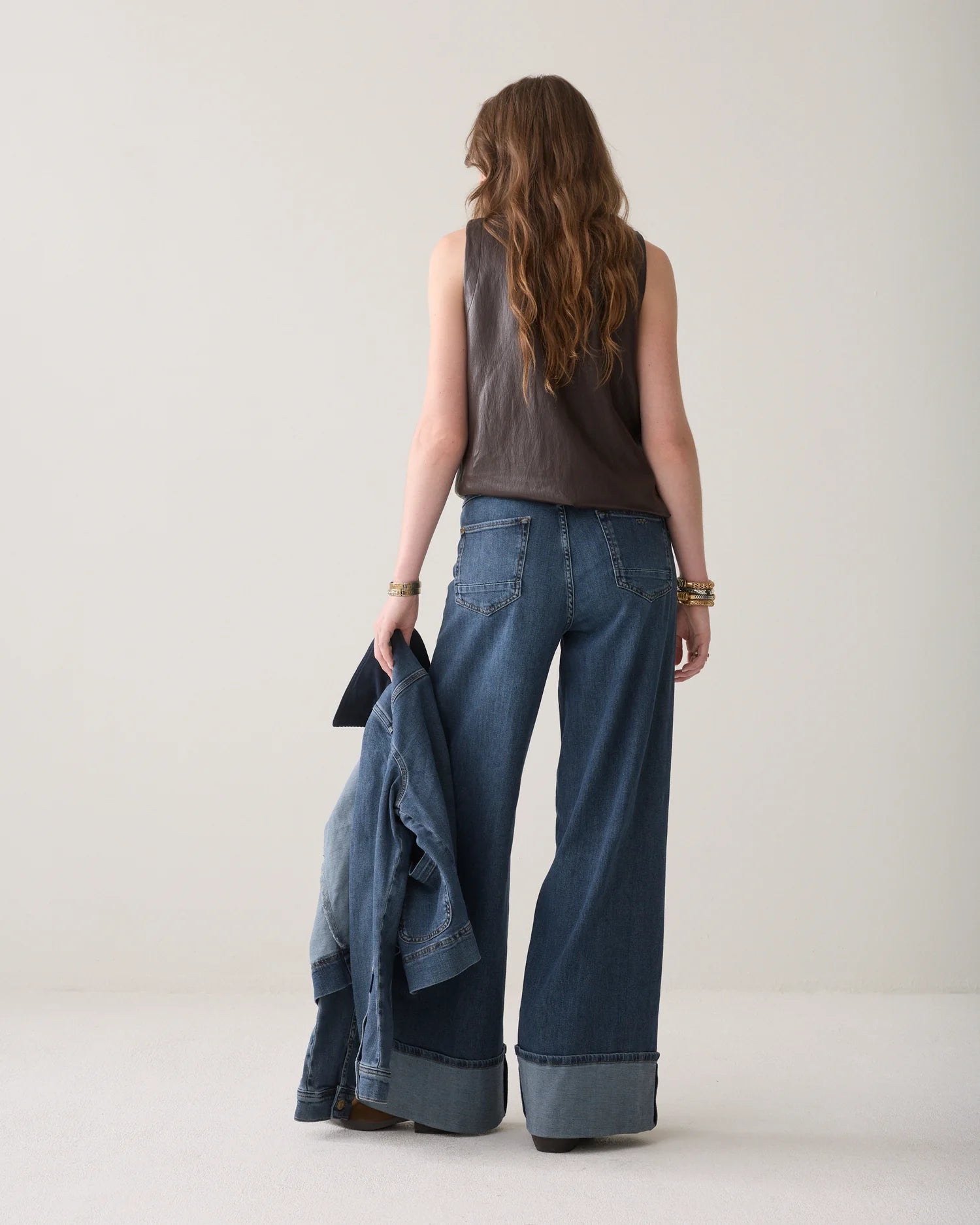 Summum Wide-leg jeans with turned-up legs