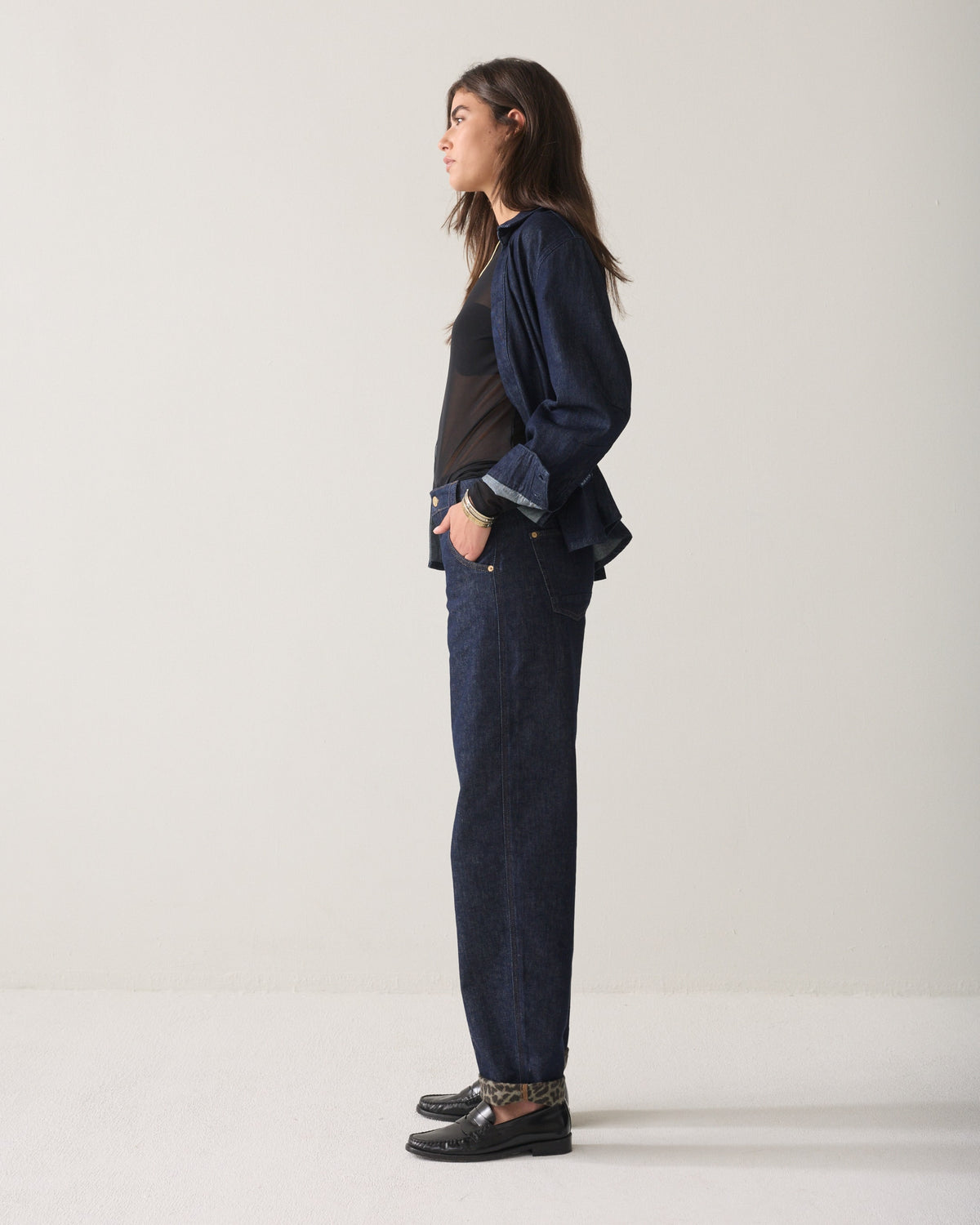 Summum Barrel-fit leopard-print jeans