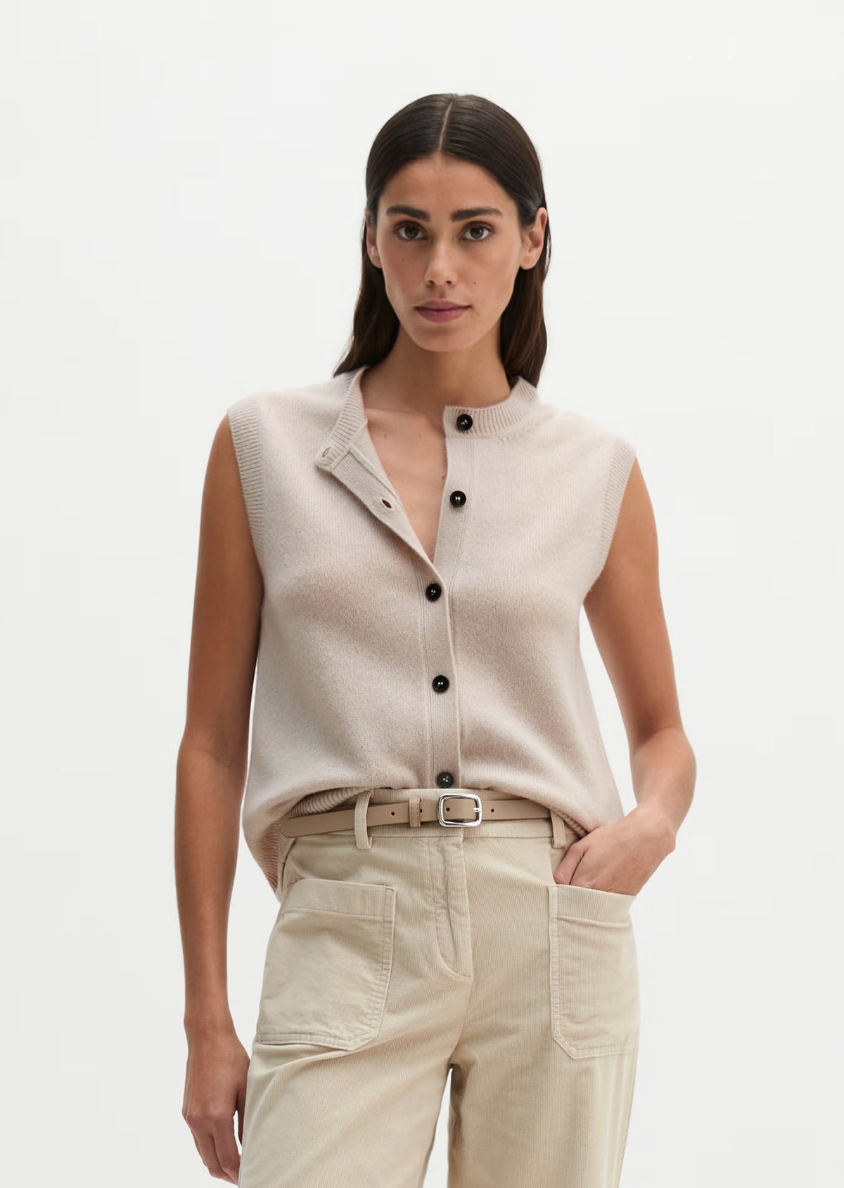 Marc O'Polo Regular sleeveless cardigan made from fluffy lambswool