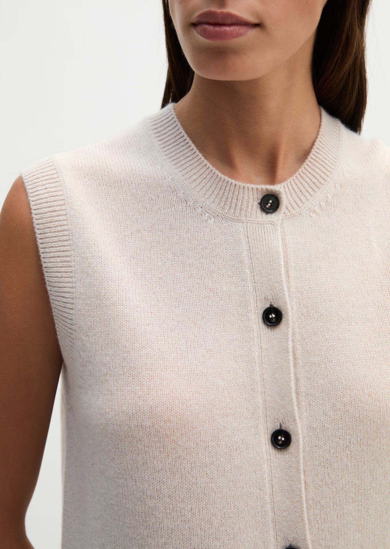 Marc O'Polo Regular sleeveless cardigan made from fluffy lambswool
