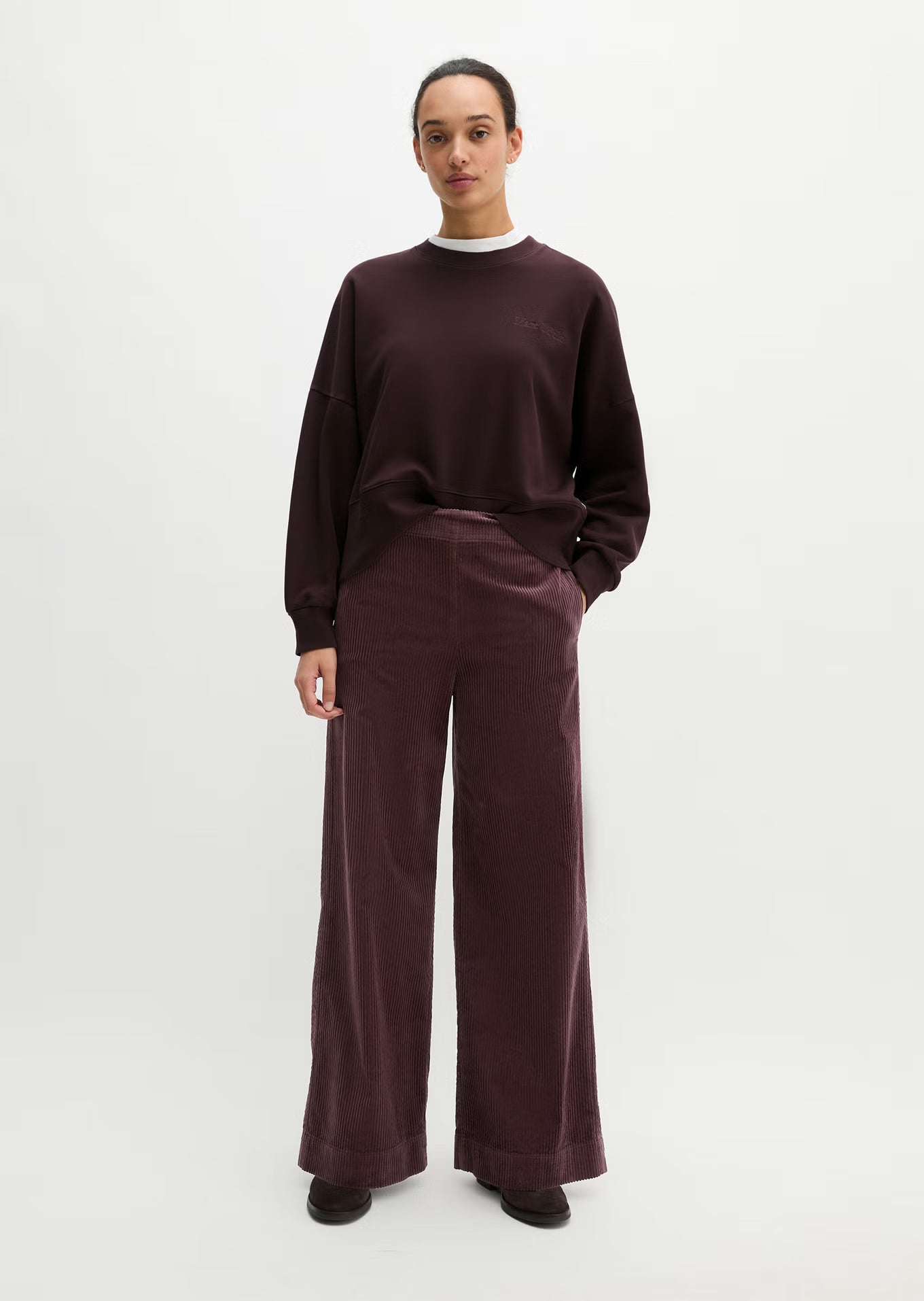 Marc O'Polo Pull-on pants wide made from cotton wide corduroy
