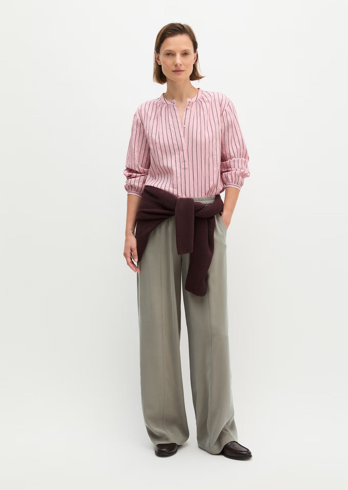 Marc O'Polo Regular-Fit Striped Blouse made from a modal blend