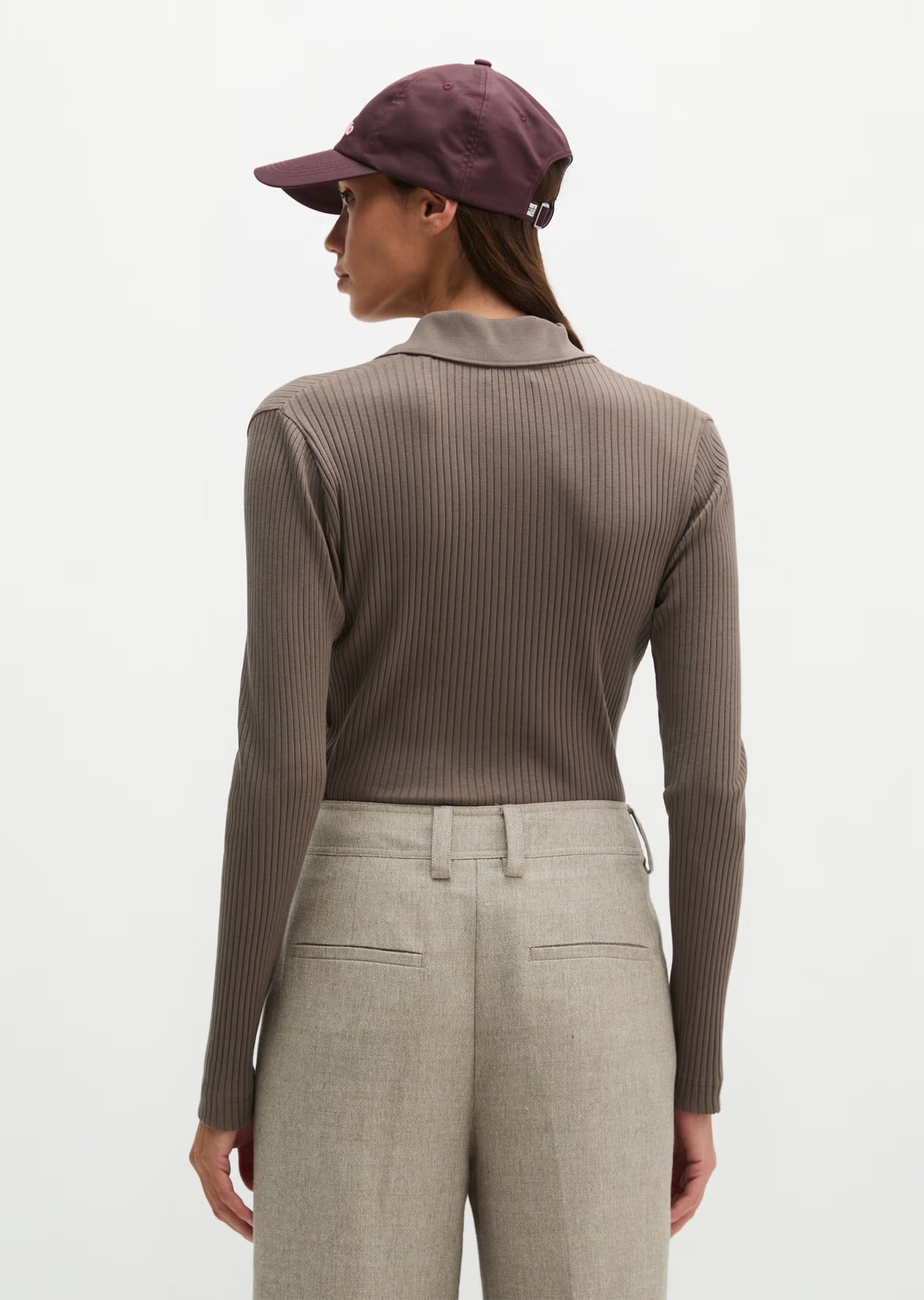 Marc O'Polo Ribbed long sleeve polo shirt