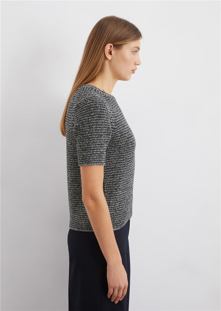 Marc O'Polo Short sleeve sweater slim with melange effect